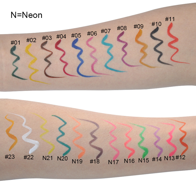 Long Lasting Colorful Beauty Neon Eyeliner Pencil Makeup Private Label Smudge Proof Liquid Pink Eyeliner