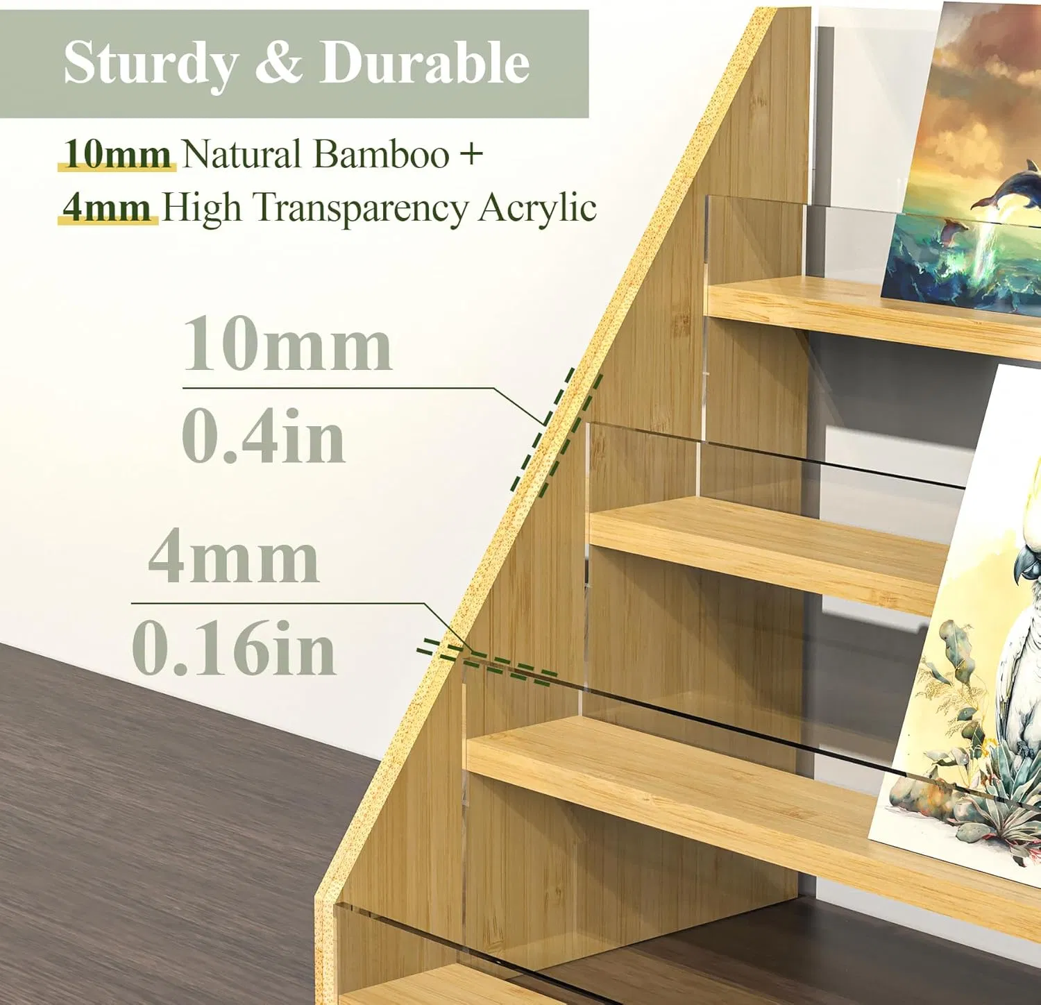Bamboo Is Suitable for Displaying Family, Birthday, Wedding Photos, Postcards, Greeting Cards, and Display Racks