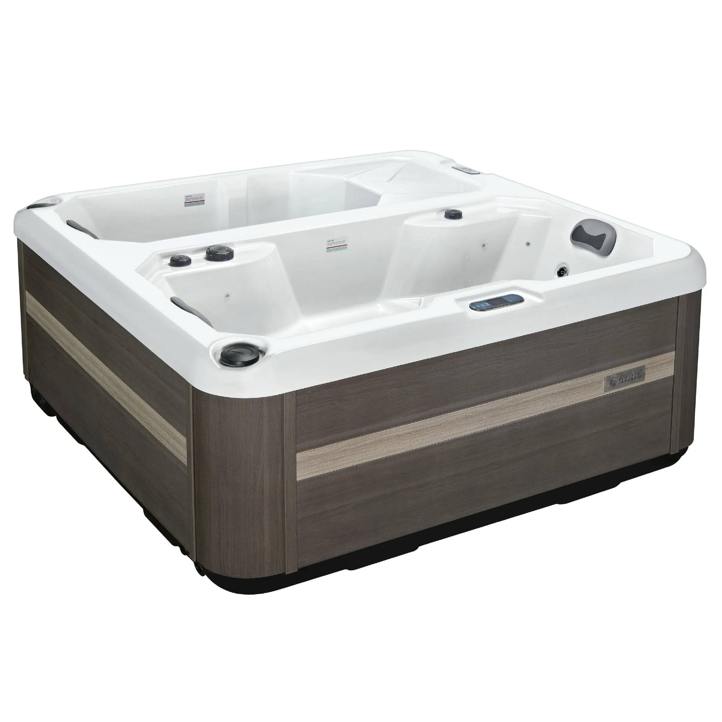 Sunrans Dual-Zone Hot and Cold Bath Tub Acrylic Ice Bath Recovery with Chiller UV and Heater