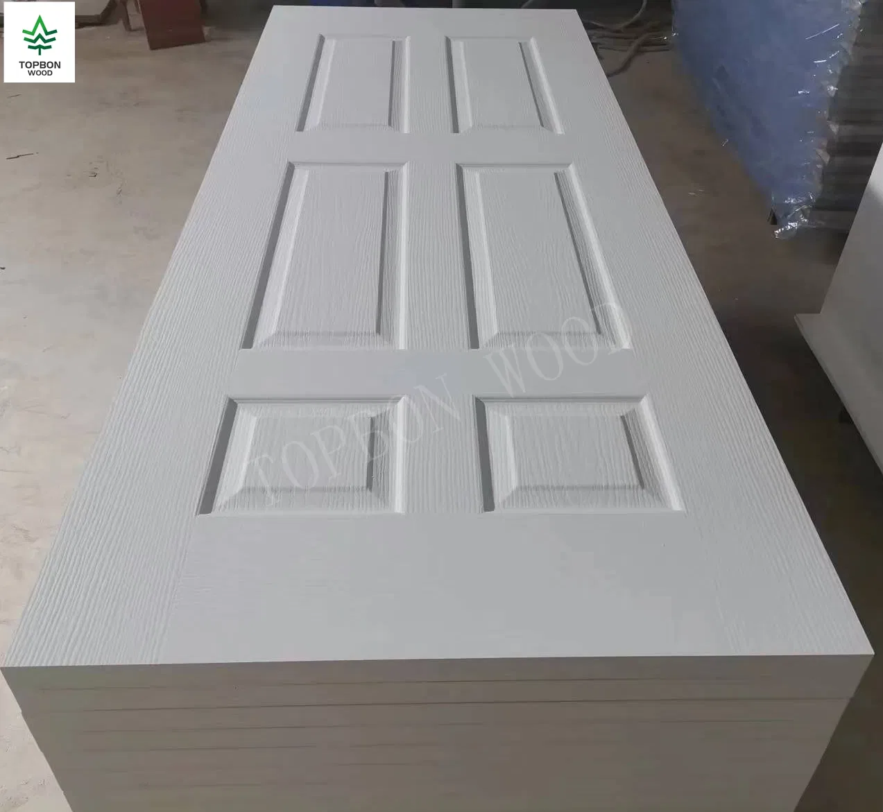 Modern Design White Primer HDF 6 Panel Interior Hollow Core Moulded Doors