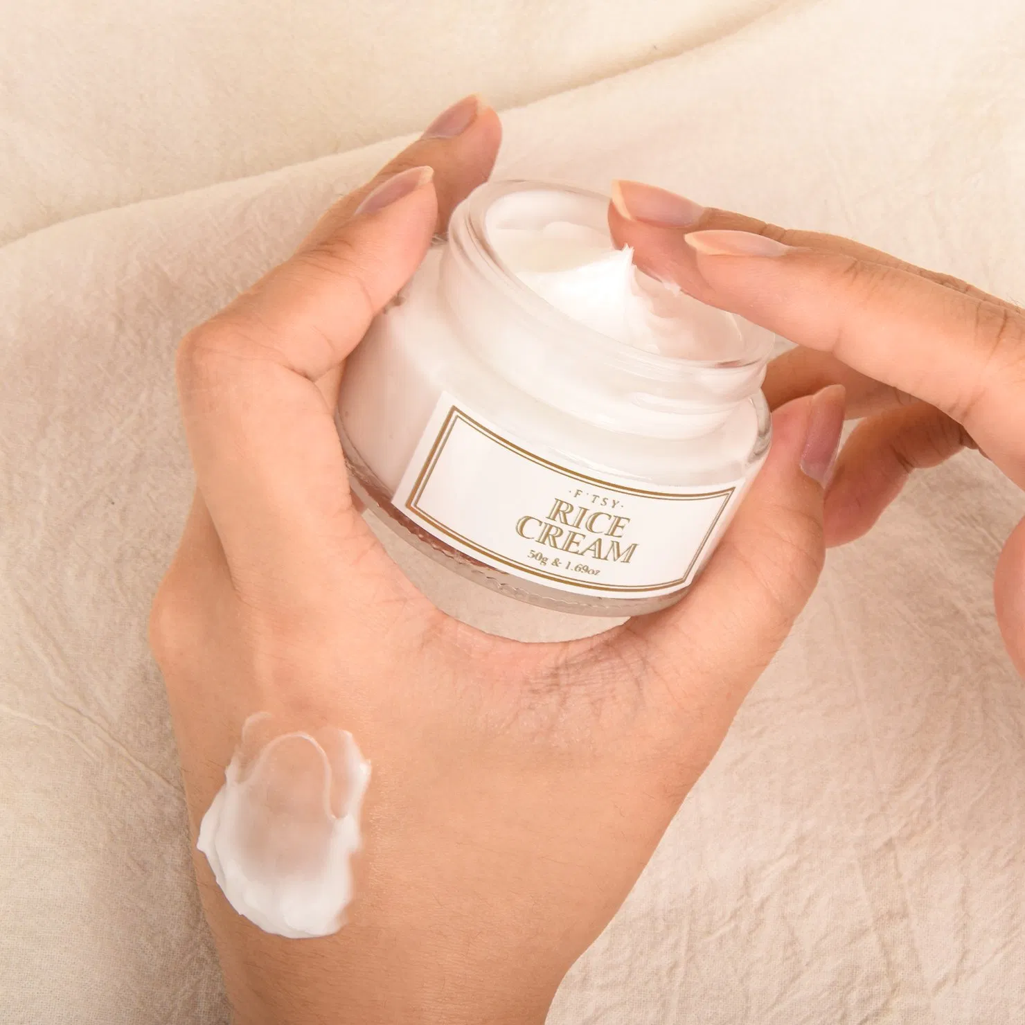 Natural Rice Extract Whitening Face Cream Niacinamide Soothing Moisturizer Private Label