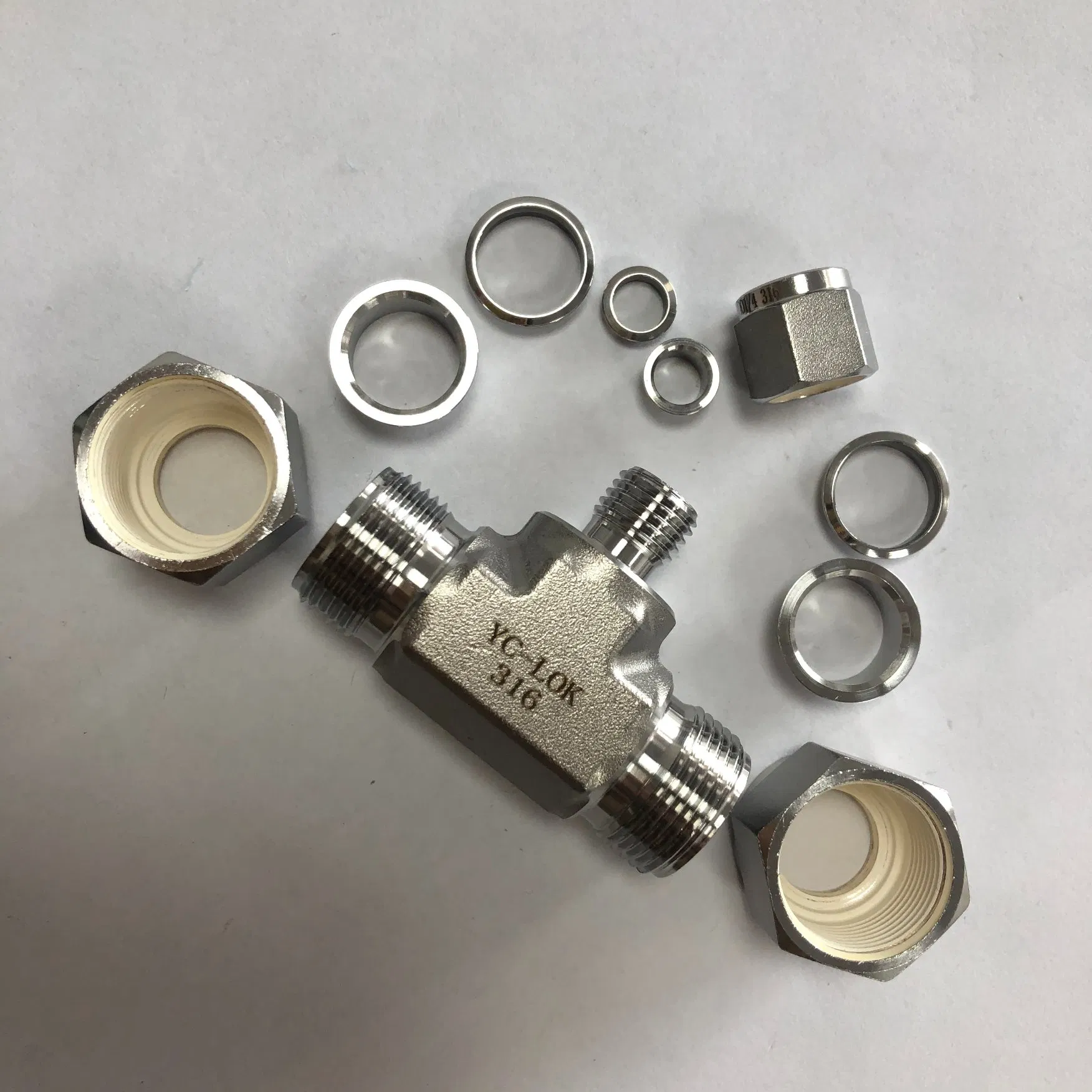 Swagelock Type Hydraulic Equal Tee 3 Way Hydraulic Tube Fittings