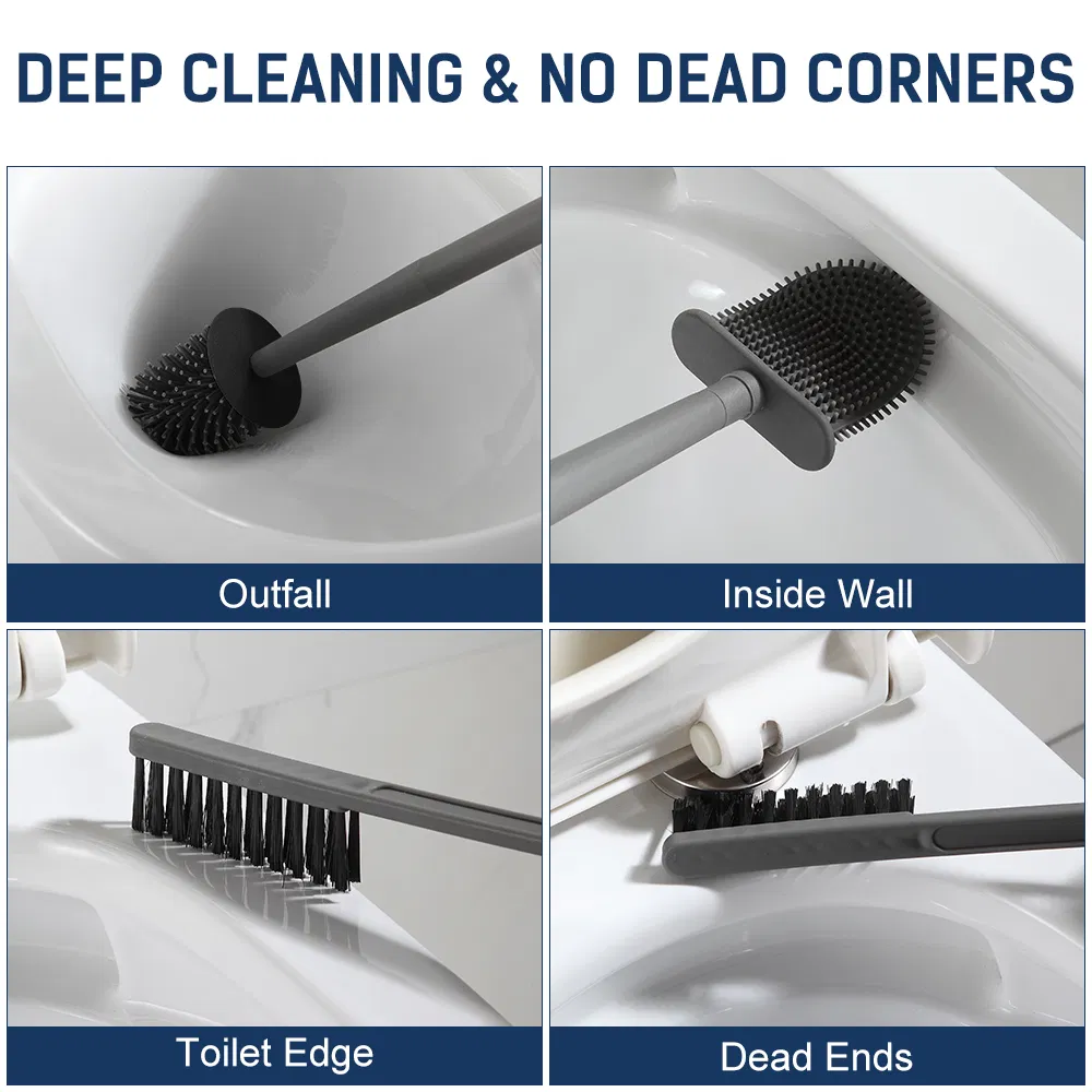 Серый набор ёршиков для унитаза с держателем