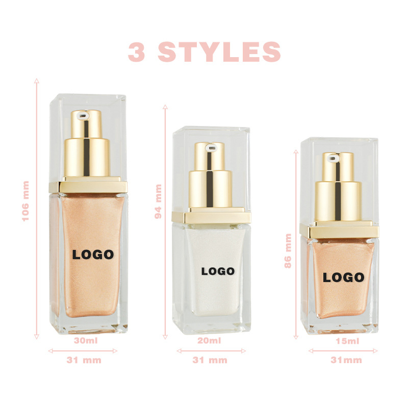 Custom No Logo Low MOQ 5 Colors Makeup Brightening Contouring Face Body Liquid Highlighter