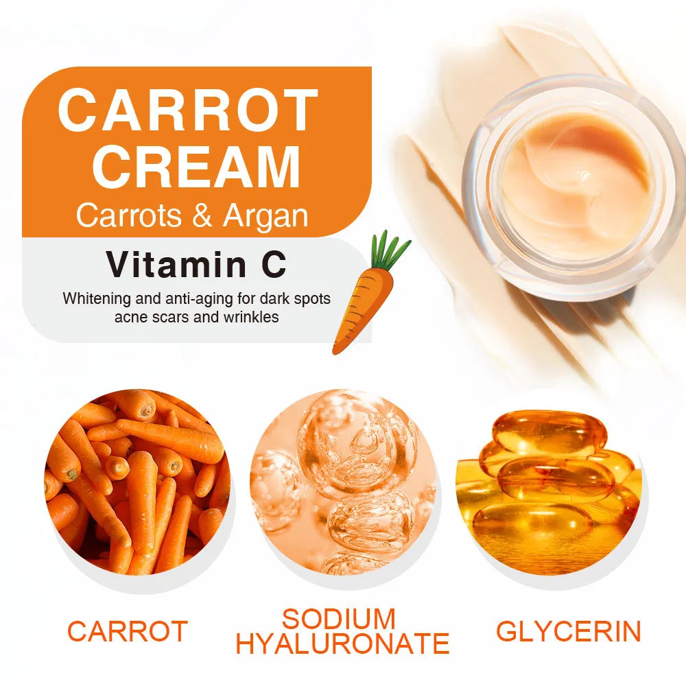 Aixin Private Label Vitamin C Cream Dark Spots Removing Brighten Freckle Remover Carrot Skin Lightening Whitening Carrot Face Cream