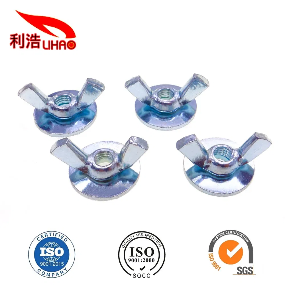 Blue Galvanized Butterfly Hand Screwed Wing Nuts Butterfly Nuts