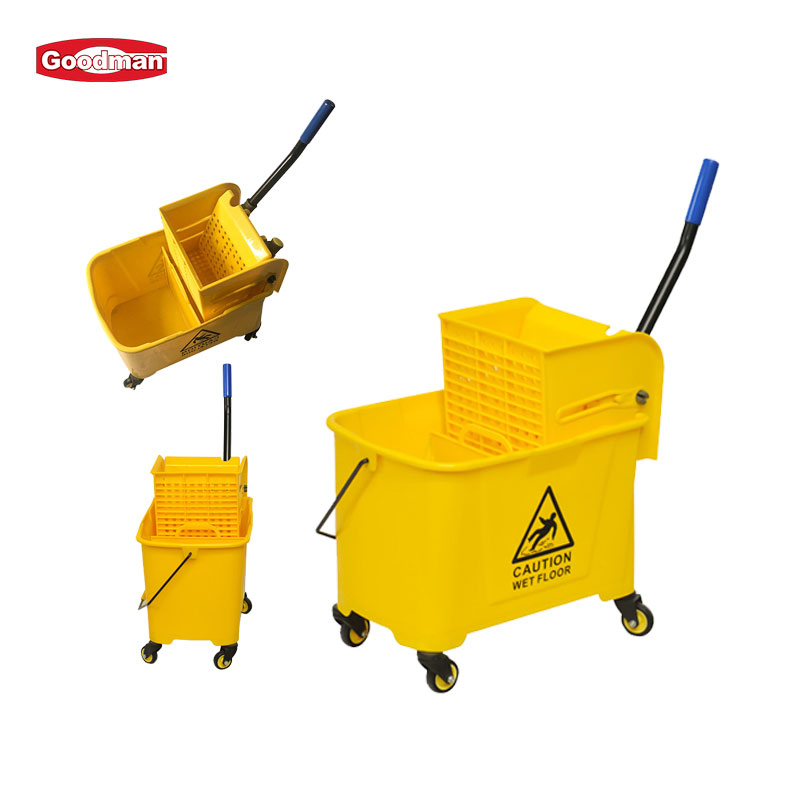 Commercial Wholesale Durable Single Down Side Press Janitor Cart Cleaning Plastic 20 Liter Mop Bucket with Wringer