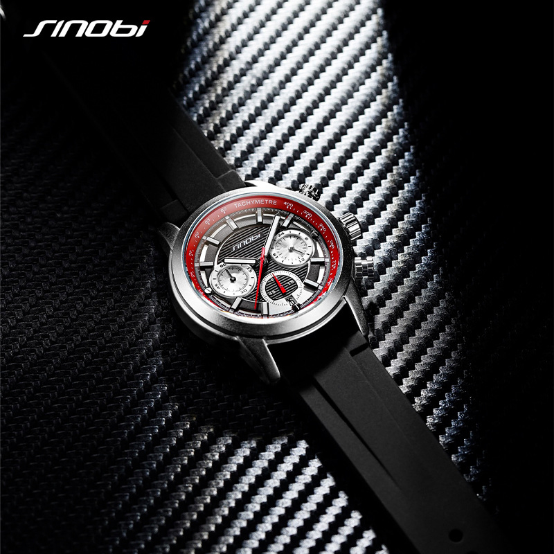 Sinobi S9865g Fashion Causal Men's Stainless Steel Band Design-Forward Multi-Fucntional Quartz Watch