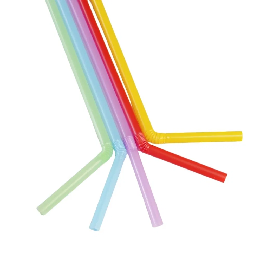 Non-Toxic and Odorless OEM Custom Colored Bendable Hard Plastic Drinking Straw