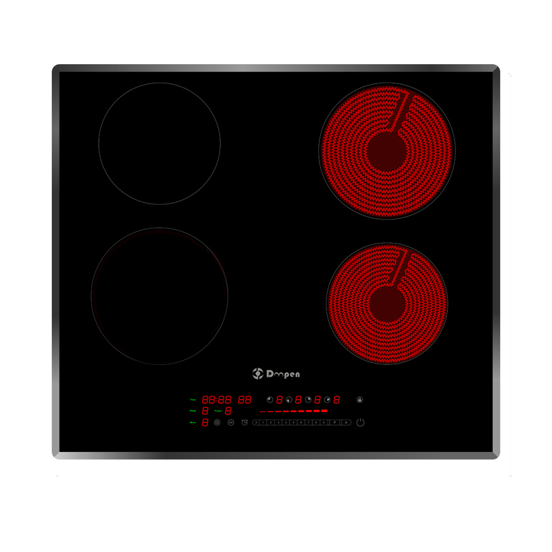 China Cooktop Glass Surface Material and Radiant Coil Copper Coil Burner Electric Cooktop Type 4 Burner Electric Hob