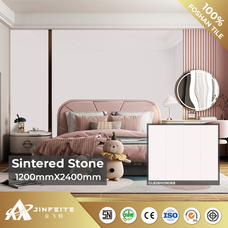 New Design Light Colour Sintered Stone Panel for Kitchen Wall Glossy Surface Easy Clean Best Price