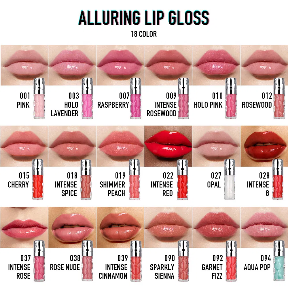 Luxury Charming Vegan Plumping Lip Gloss Hydrating Glossy Lip Makeup High Shiny Lip Gloss