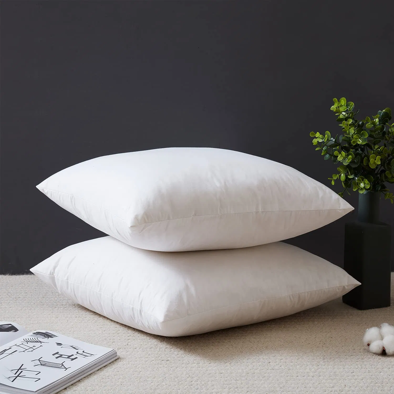 RDS White Goose / Duck Feather Hotel Sofa Bolster Pillow Cushion