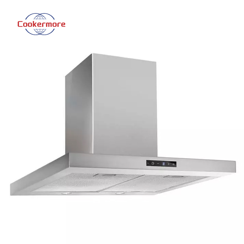 Slim Design Touch Panel T-Shape Stainless Steel Kitchen Appliances Range Hood
