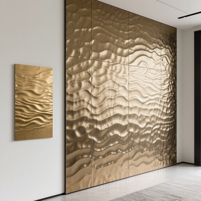 Stylish Hotel and Bar Wall Panel with Water Wave Aesthetic