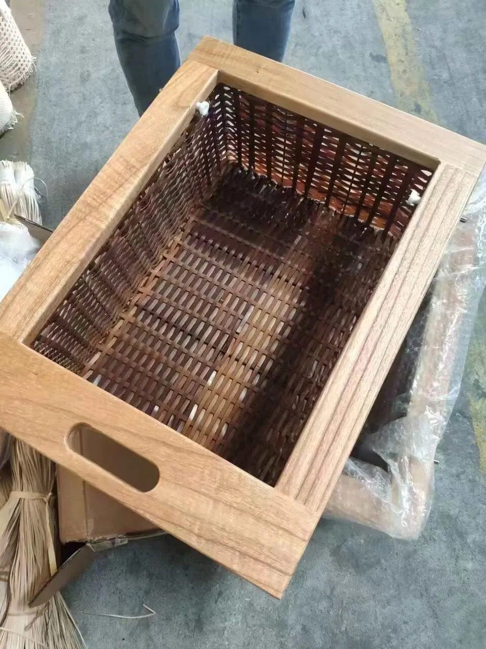 Hand-Woven Pull out Wicker Basket with Runners for Kitchen and Cabinets
