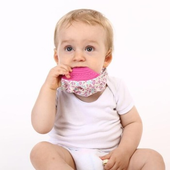 BPA Free FDA Chewy Teether Teething Silicone Baby Teething Bib