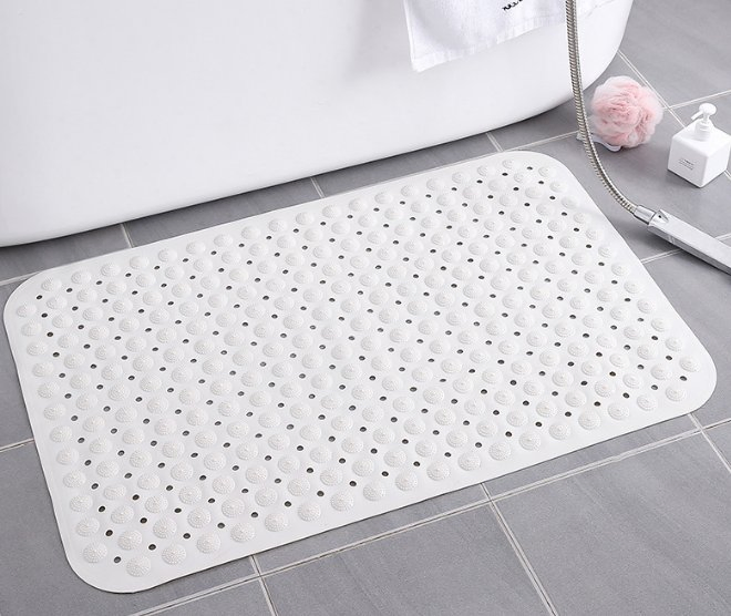 Solid Color PVC Non-Slip Suction Cups Bathroom Shower Mat