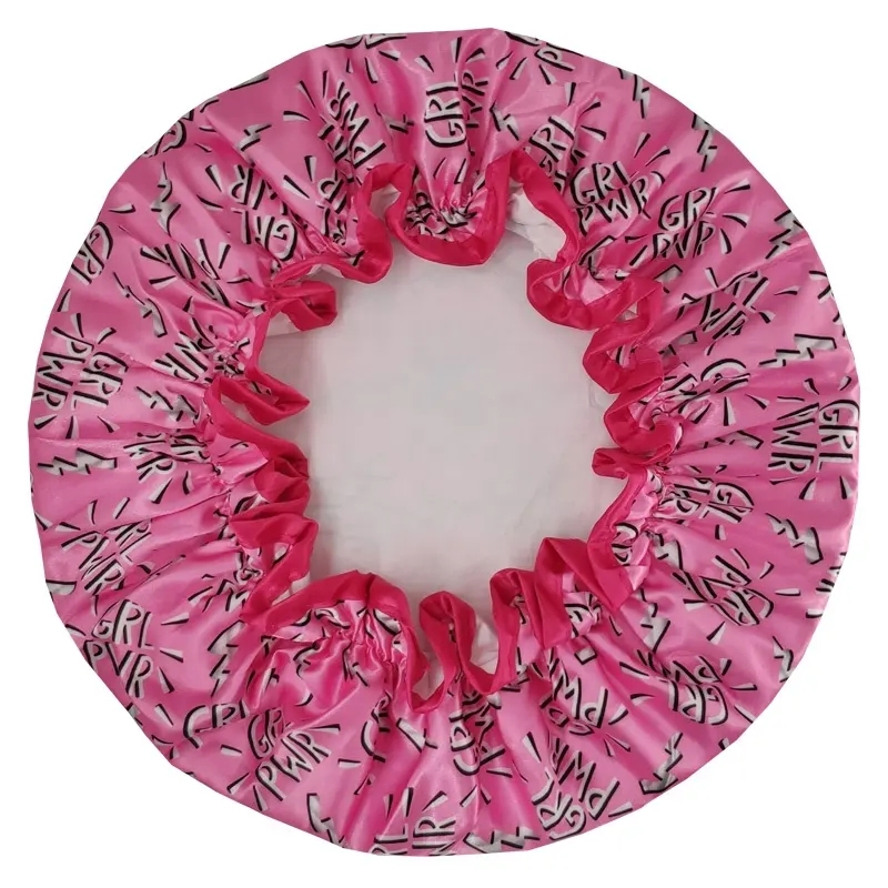 Quiet Girl High Quality Elastic Double Layer Satin Shower Cap