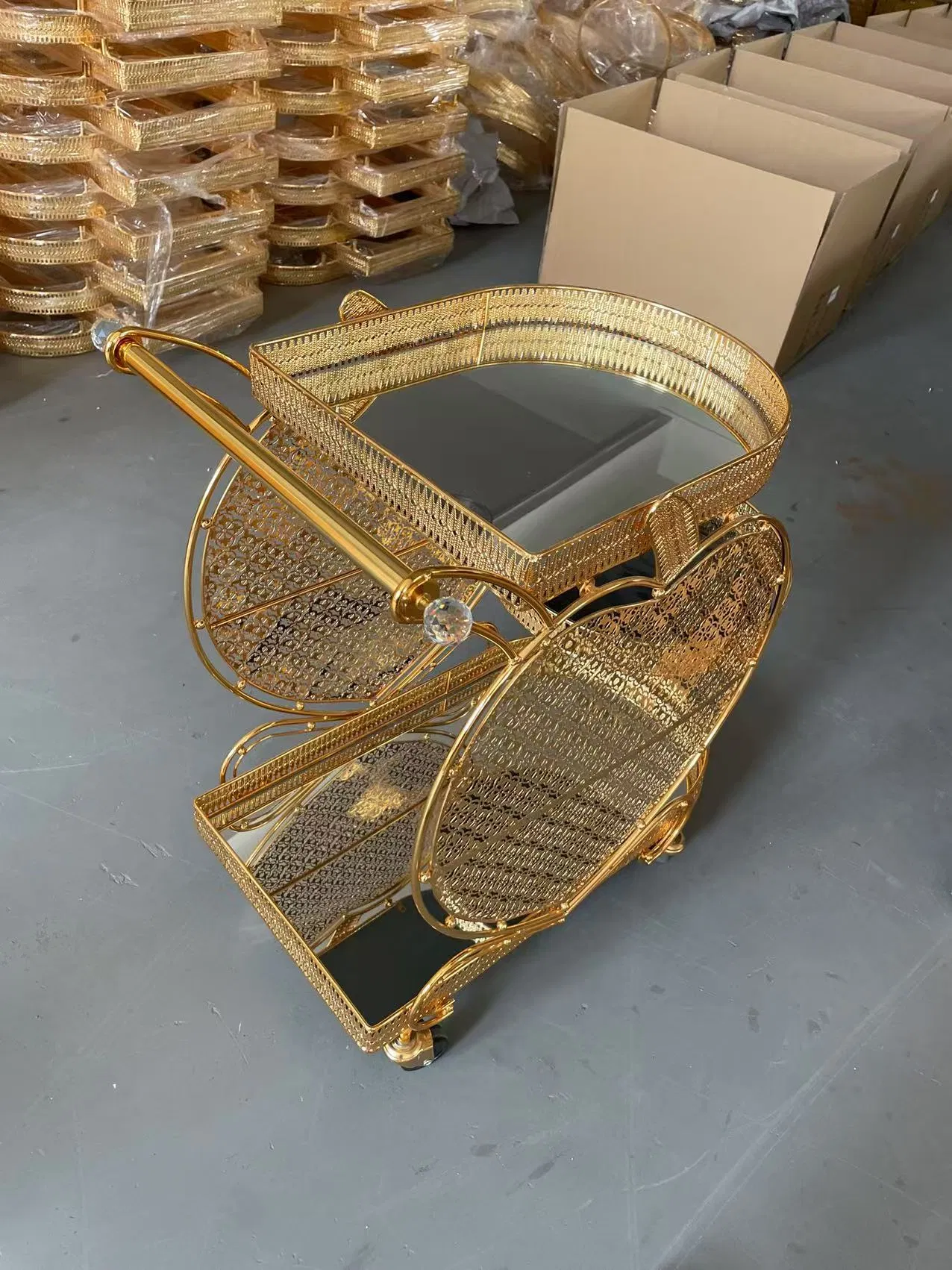 Luxury Arab Metal Dining Car Hotel Lobby Dining Car Handcart