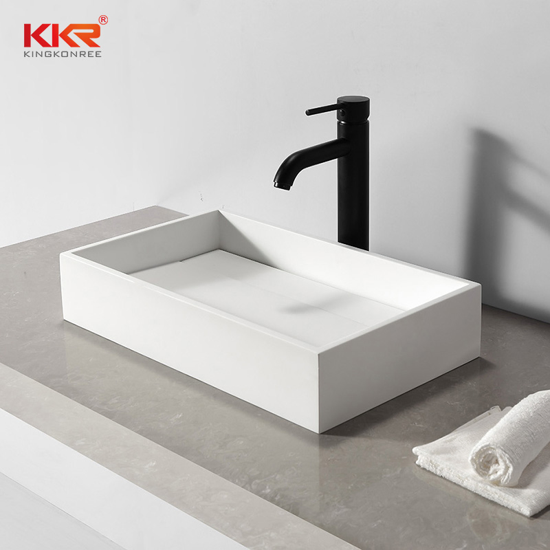 Hotel Furniture Countertop Stone Shampoo Bathoom Sinks with Cover Sinks
