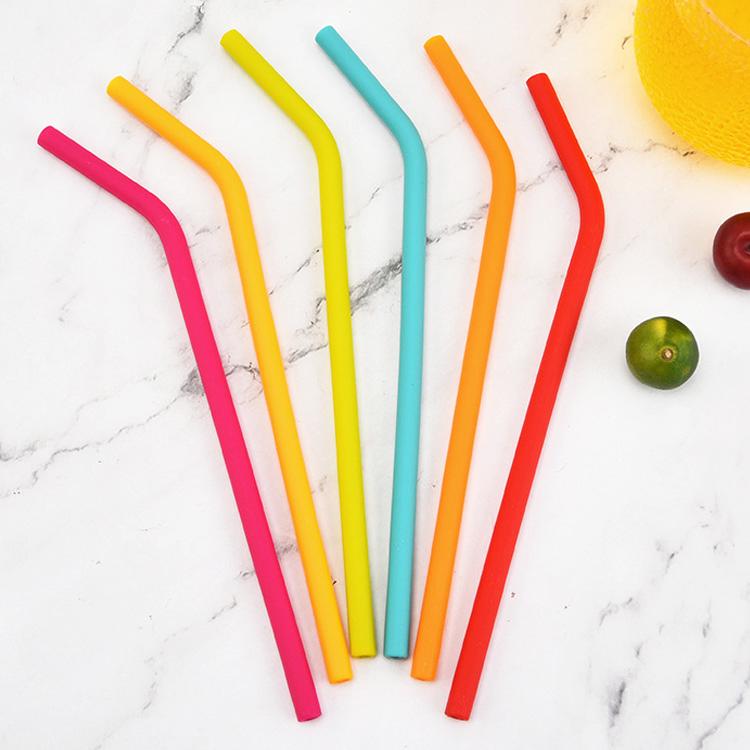 Silicone The Reuse of Color Food Grade Milk Tea Baby Straws