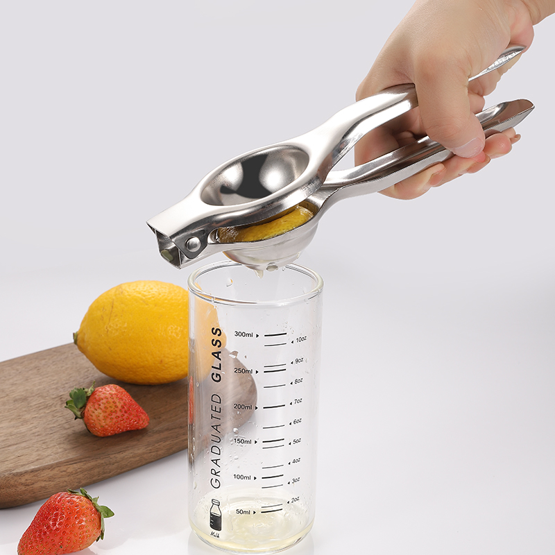 Stainless Steel Lemon Orange Juice Fresshly Pressed Manual Easily Clip Reamer Fast Handle Press Tool Stainless Steel Lemon Squeezer Garlic Masher Kitchenware