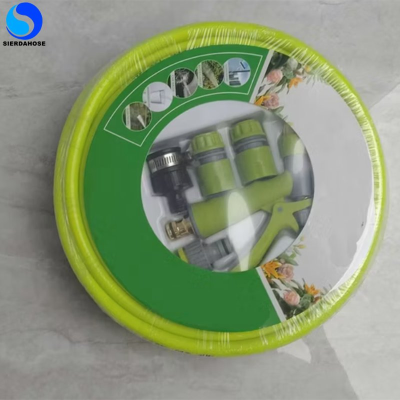 UV and Abrasion Resistance Green PVC Garden Water Hose for Irrigation Watering Garden Hose 5m 10m 15m 20m Set Accessories