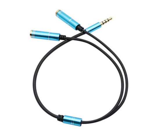 Аудио-разветвитель 3.5 мм (1xM на 2xF), металлический штекер