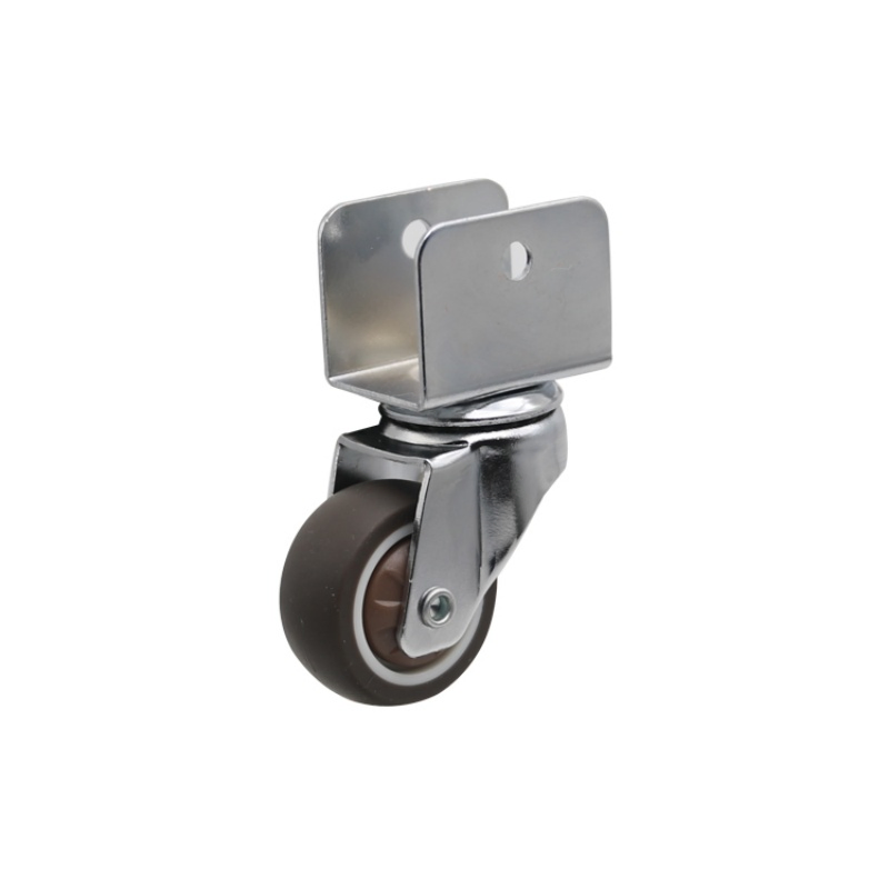 New 1.5" U Shaped Clips with Brake Customized High-Quality TPR Wheels Light Duty Caster