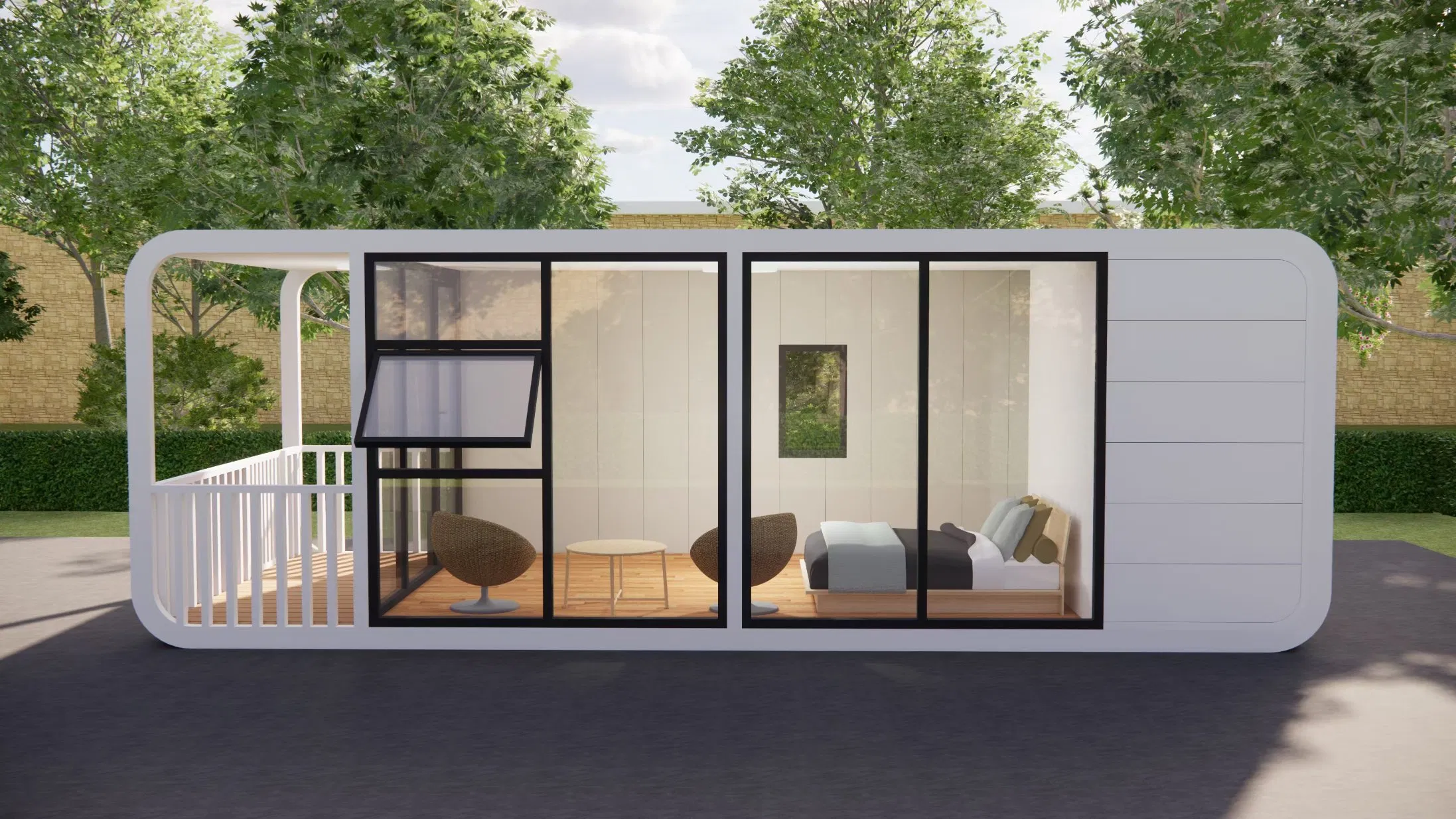 Tiny House Popular Prefab House Mobile Working House Office Pod Apple Cabin