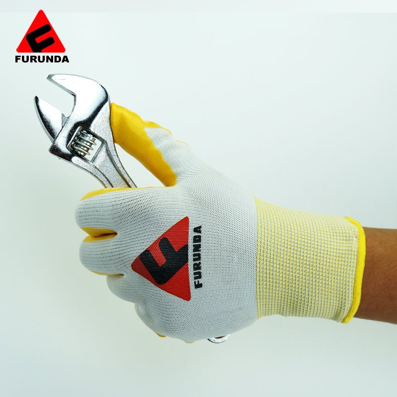 Industrial Construction Garden Nitrile Coated Safety Work Gloves