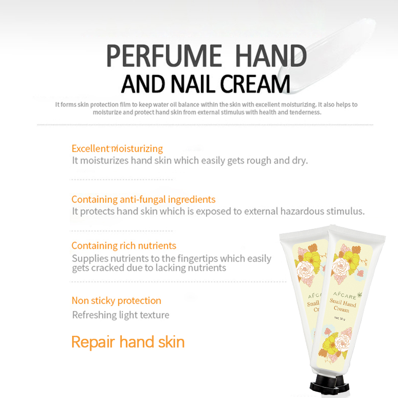 Private Label Cute Gift Moisturizing Whitening Snail Hand Cream Hydrating