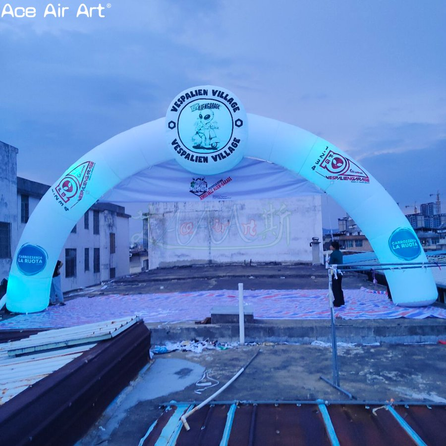Customized Outdoor Half Round Inflatable Start Finish Line Arch with LED Light