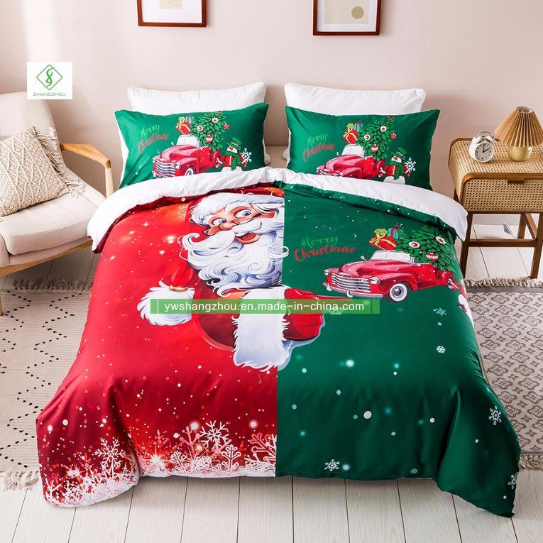 Christmas Bedding Set 3D Digital Printing Sheet and Duvet Cover