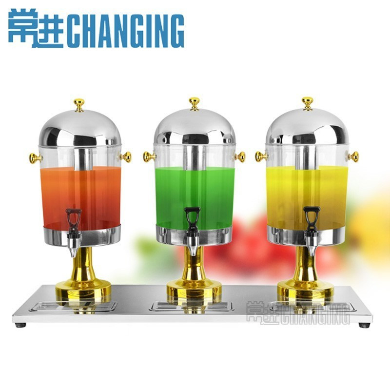 Changing Triple-Tank Stainless Steel Juice Dispenser with Gold-Plated (JD-3B)