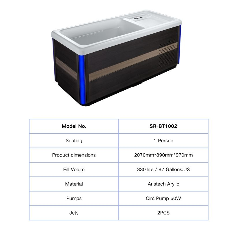 Акриловая ледяная ванна для восстановления мышц с крышкой