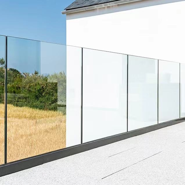 Terrace Railing Modern Design Aluminium Frameless for Balcony Glass Railing