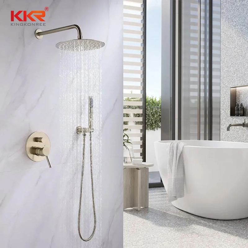 Modern Bathroom Fitting Shower Heads Faucet System Hardware Square Non Shared Function Shower Set