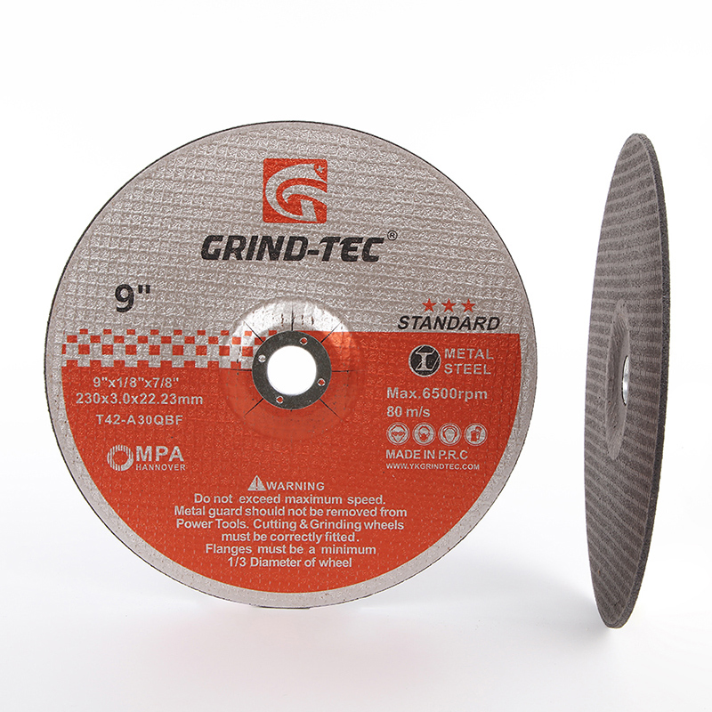 Full Label China Grindtec Abrasives 9inch 230X3X22.23mm Cutting Disc
