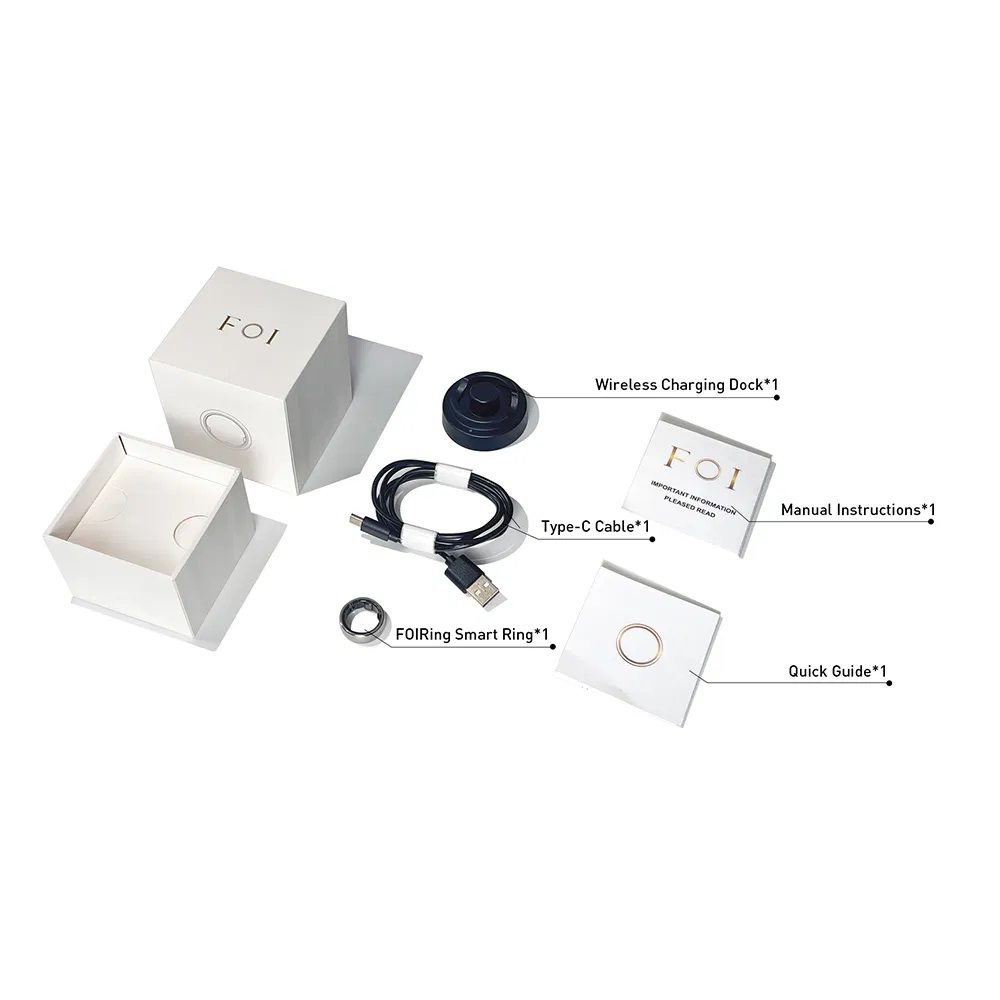 Titanium Health ECG Ios Wireless Charging GPS Tasbih Tally Counter Smart Rings Bluetooth for Men with Fitness Tracker