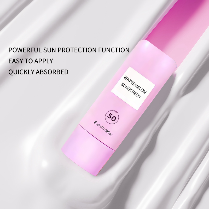 Private Label Chenmei Brand Watermelon Cooling Sunscreen SPF 50 Natural Lightweight Skin Zinc Mineral Sunscreen Cream Aqua Gel