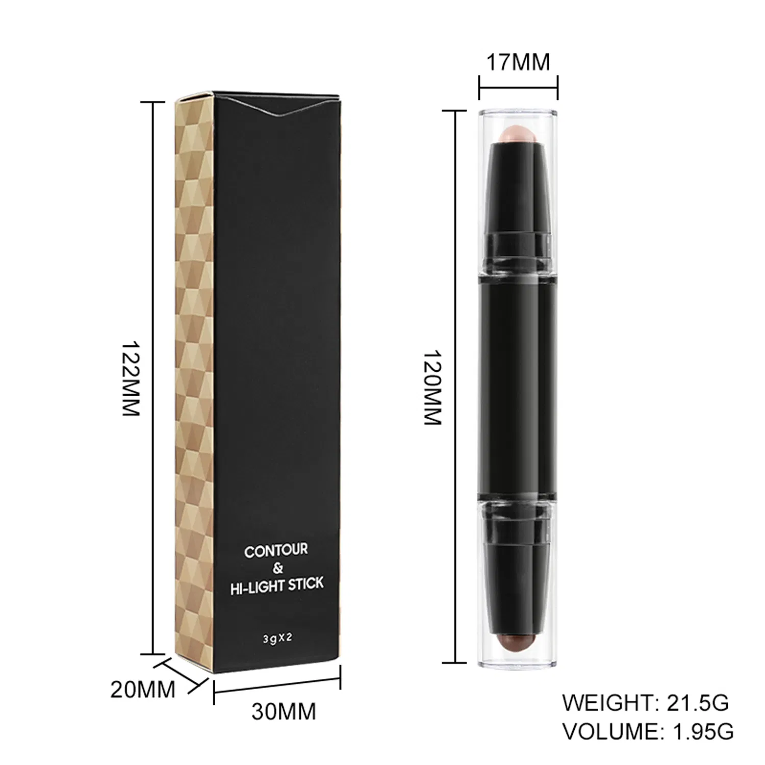 Contour Stick Customize Logo Double-Ended 3D Face Makeup Creamy Highlighter in Stock