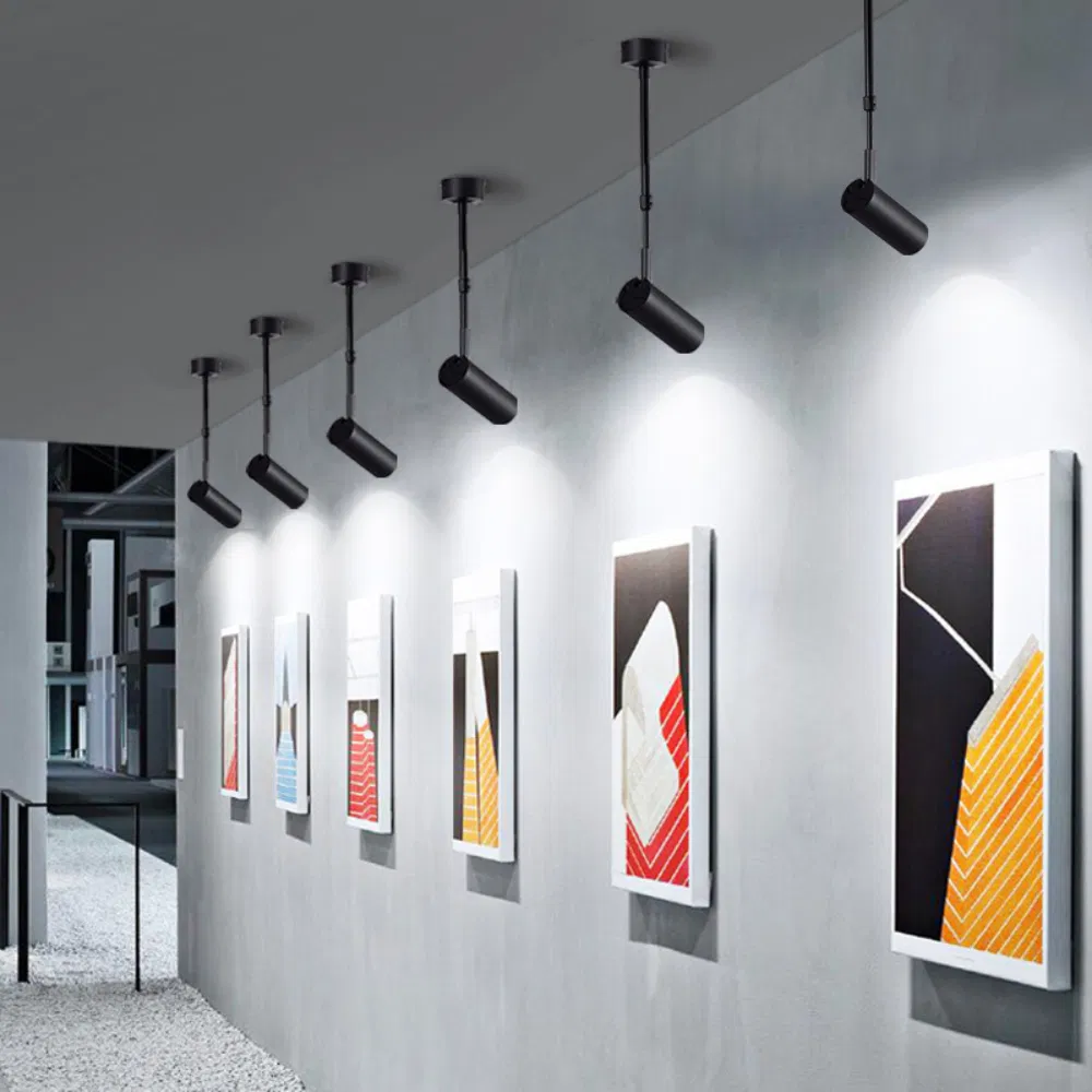 Exhibition Costume Decorations Retractable Long Pole LED Track Spotlight