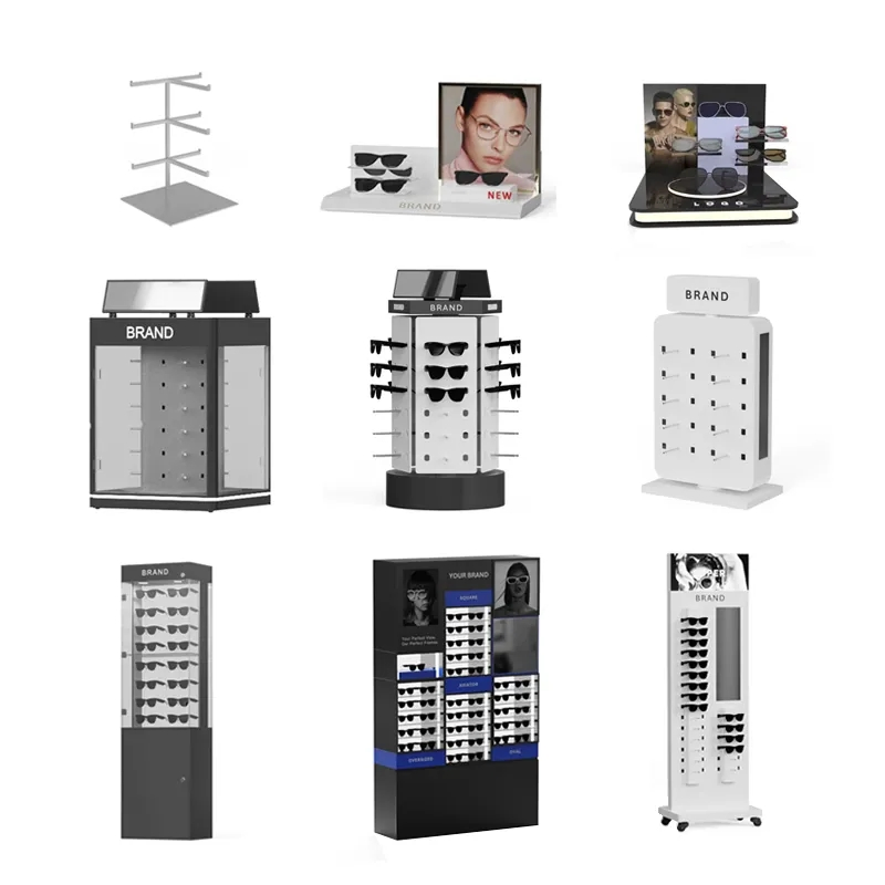 Desktop Sunglasses Display Advanced Metal Glasses Display Customized Brand Logo Glasses Display