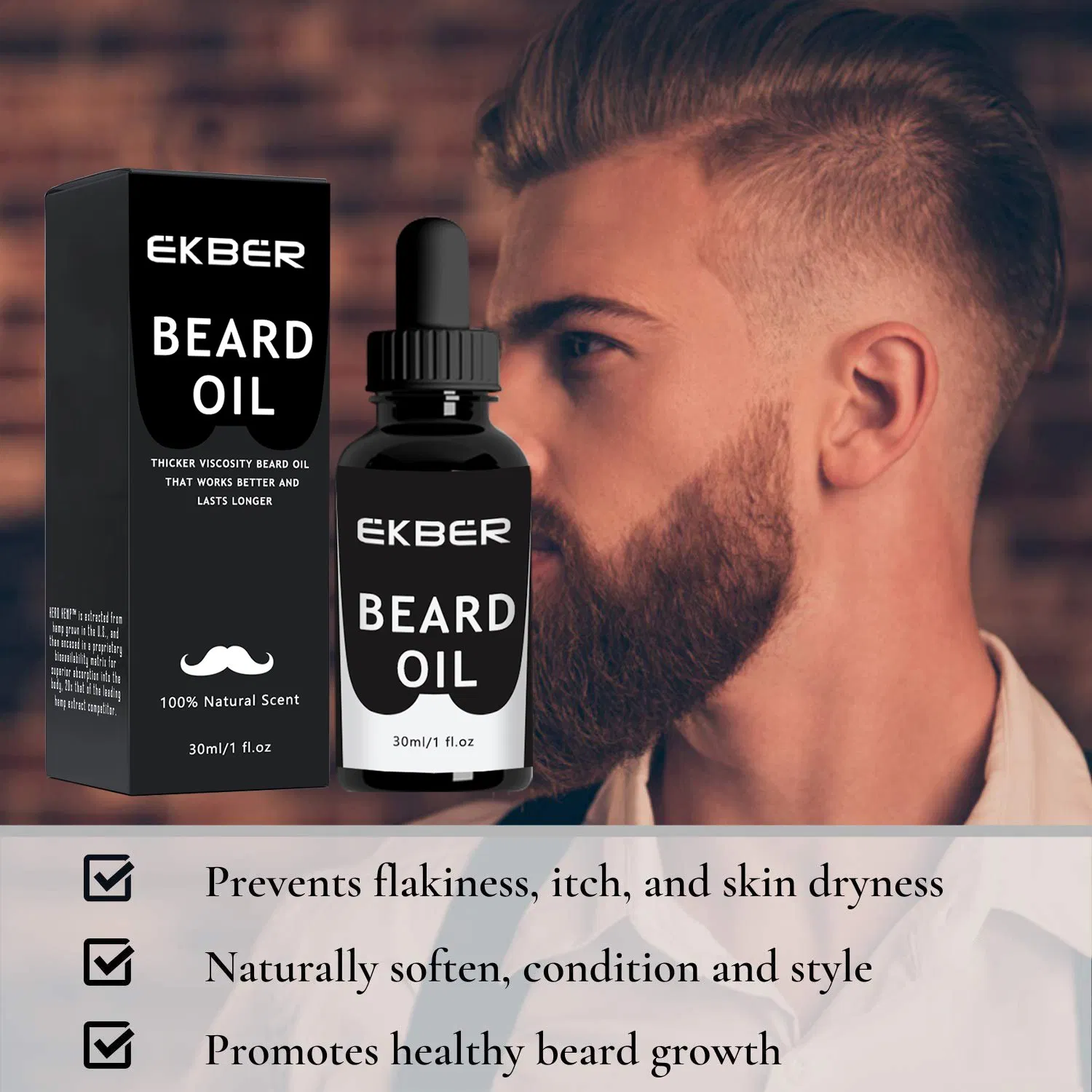 Men's Beard Grooming Kit - Free Design Hair Growth Oil