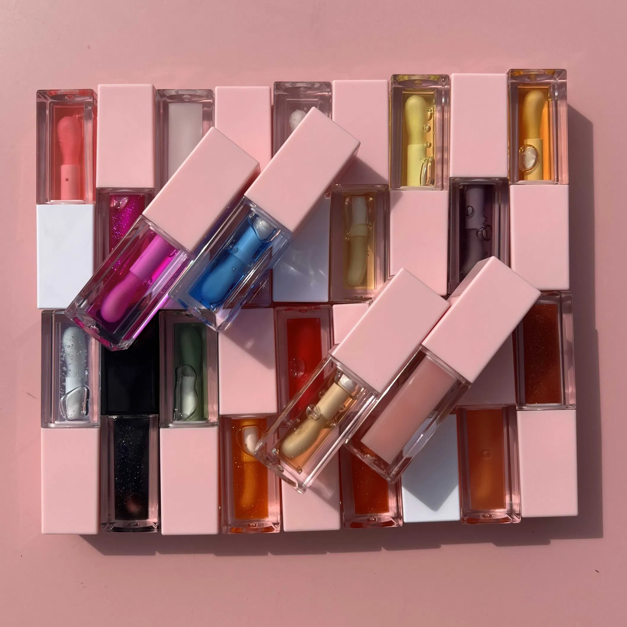 30 Flavors Pink Tube Vegan Lip Oil Private Label Strawberry Bulk Lip Plumper Waterproof