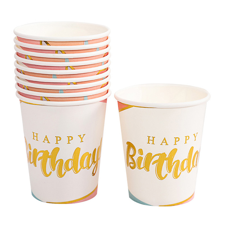 High Quality Birthday Embossing Ice Cream Double Wall Paper Cup for Coffee