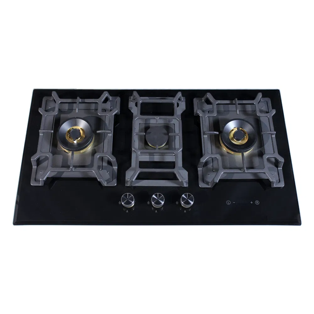 Timer Gas Hob with 3 Burners and Copper Construction Features Gas Stove