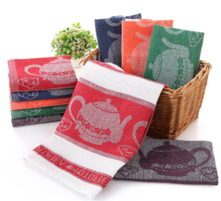 Luxurious Oversized Organic Cotton Kitchen Towel Set in Trendy Colors